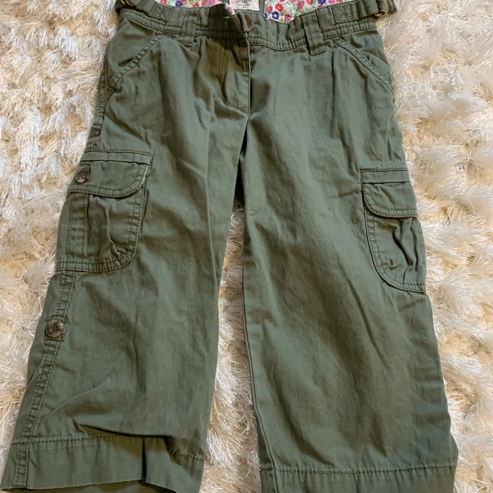 Girls Mini Boden Green Cargo Pants Size 8
